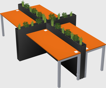 Rectangular shared desk