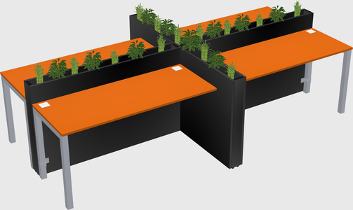 Rectangular shared desk