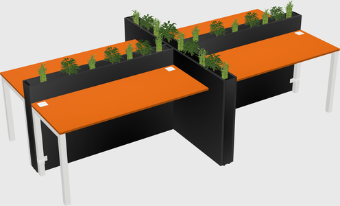 Rectangular shared desk