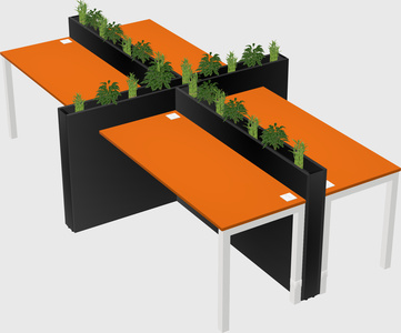 Rectangular shared desk
