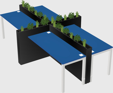 Rectangular shared desk