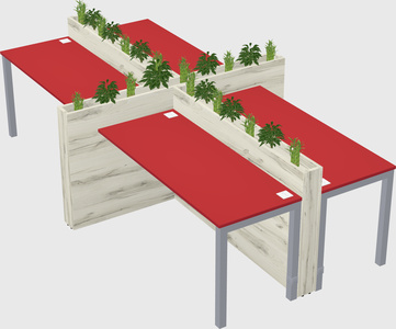 Rectangular shared desk