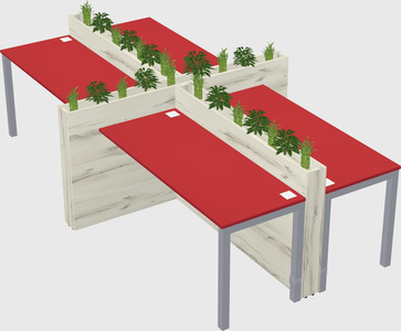 Rectangular shared desk