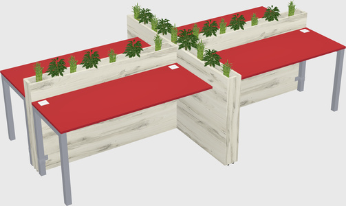 Rectangular shared desk