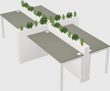 Rectangular shared desk