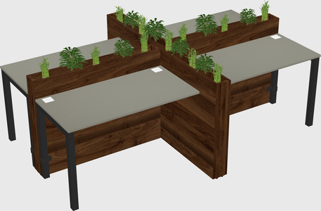 Rectangular shared desk
