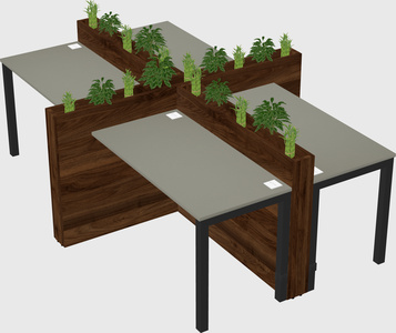 Rectangular shared desk