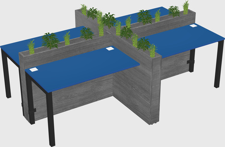 Rectangular shared desk