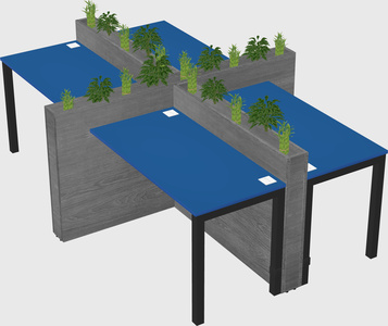 Rectangular shared desk