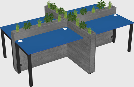 Rectangular shared desk