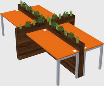 Rectangular shared desk