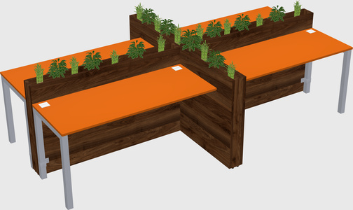 Rectangular shared desk