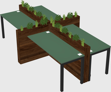 Rectangular shared desk