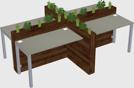 Rectangular shared desk