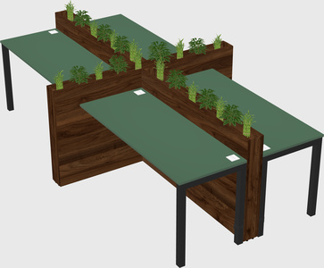Rectangular shared desk