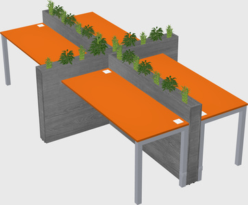Rectangular shared desk