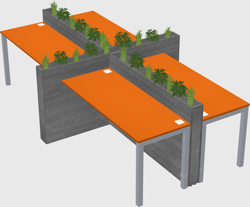 Rectangular shared desk