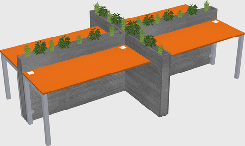 Rectangular shared desk
