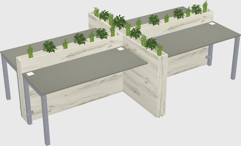 Rectangular shared desk