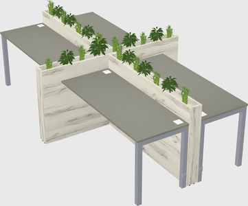 Rectangular shared desk