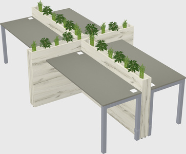 Rectangular shared desk