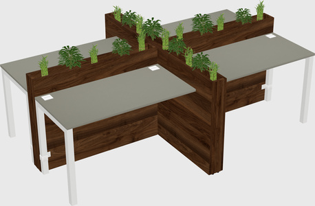Rectangular shared desk