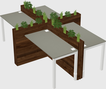 Rectangular shared desk