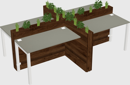 Rectangular shared desk