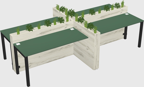 Rectangular shared desk
