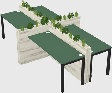 Rectangular shared desk