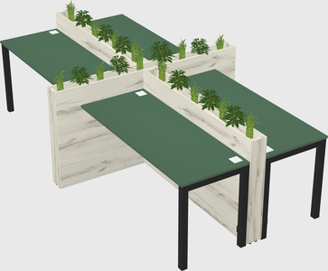 Rectangular shared desk
