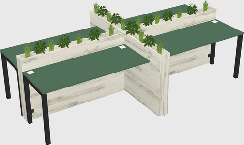 Rectangular shared desk