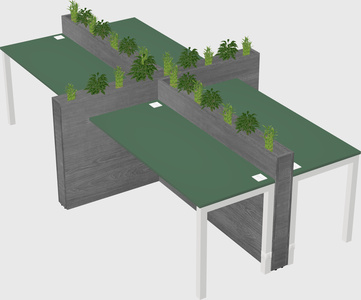 Rectangular shared desk