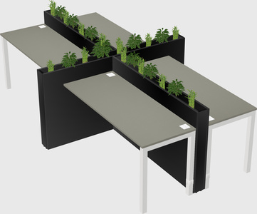Rectangular shared desk