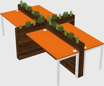 Rectangular shared desk
