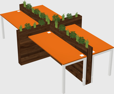Rectangular shared desk