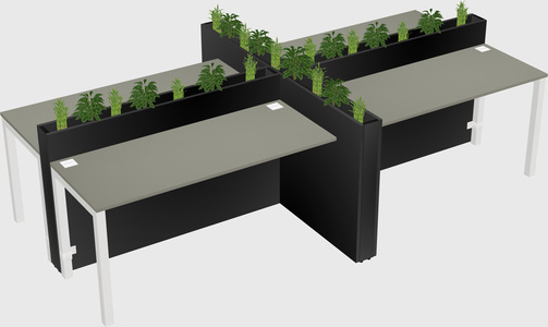 Rectangular shared desk