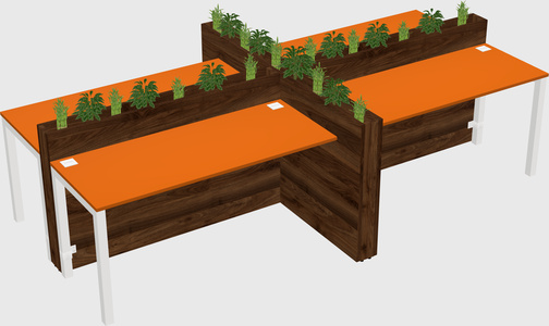 Rectangular shared desk