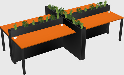 Rectangular shared desk