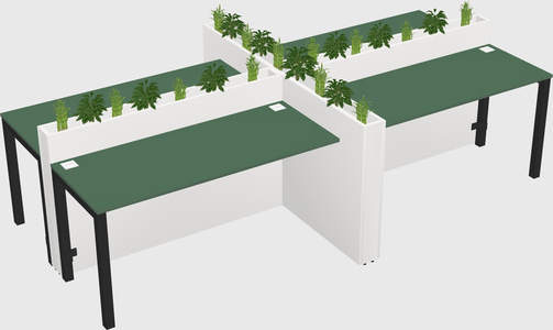 Rectangular shared desk