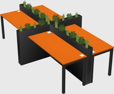 Rectangular shared desk