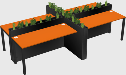Rectangular shared desk