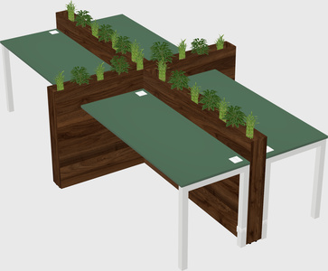 Rectangular shared desk