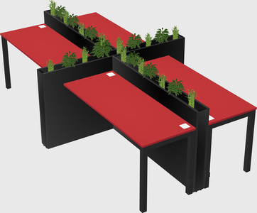 Rectangular shared desk