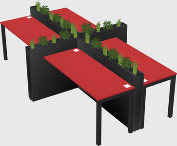 Rectangular shared desk