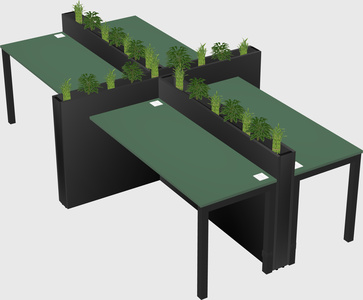 Rectangular shared desk