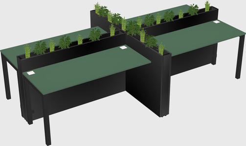 Rectangular shared desk