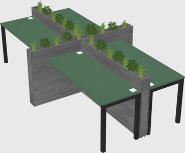 Rectangular shared desk