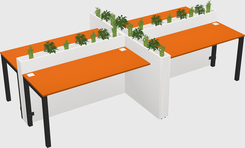 Rectangular shared desk