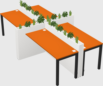 Rectangular shared desk